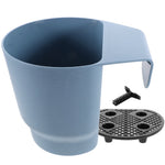 pots fleurs suspendus mural bleu gris blanc texturé moderne grille drainage vis jardin