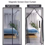 rideau porte maille fine velcro anti insectes noir moderne auto agrippant 100x210cm
