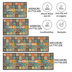 tapis sol moderne multicolore motif carreaux géométriques ethnique antidérapant intérieur cuisine salle bain
