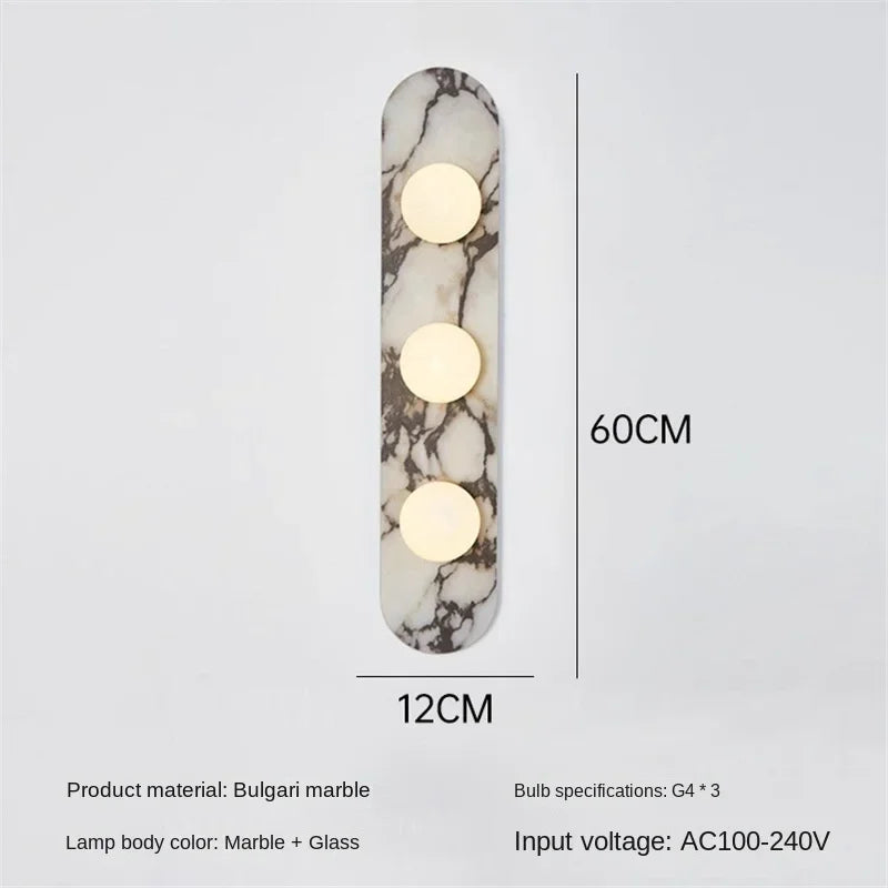 lampes murales modernes blanc marbré globes led étude chambre salon entree