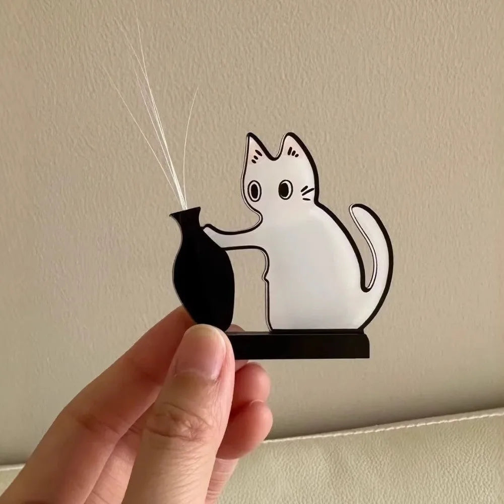 aimants réfrigérateur dessin animé chats blanc noir gris orange cartoon ornement anti poussière