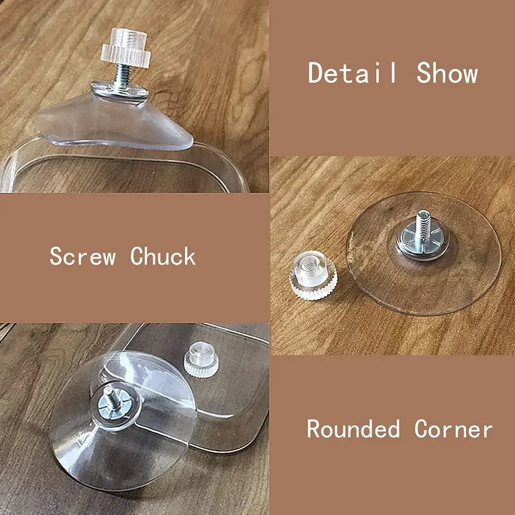 crochets ventouse transparents moderne 41mm 32mm 53mm pvc rond lisse fixations fenetre 10pièces