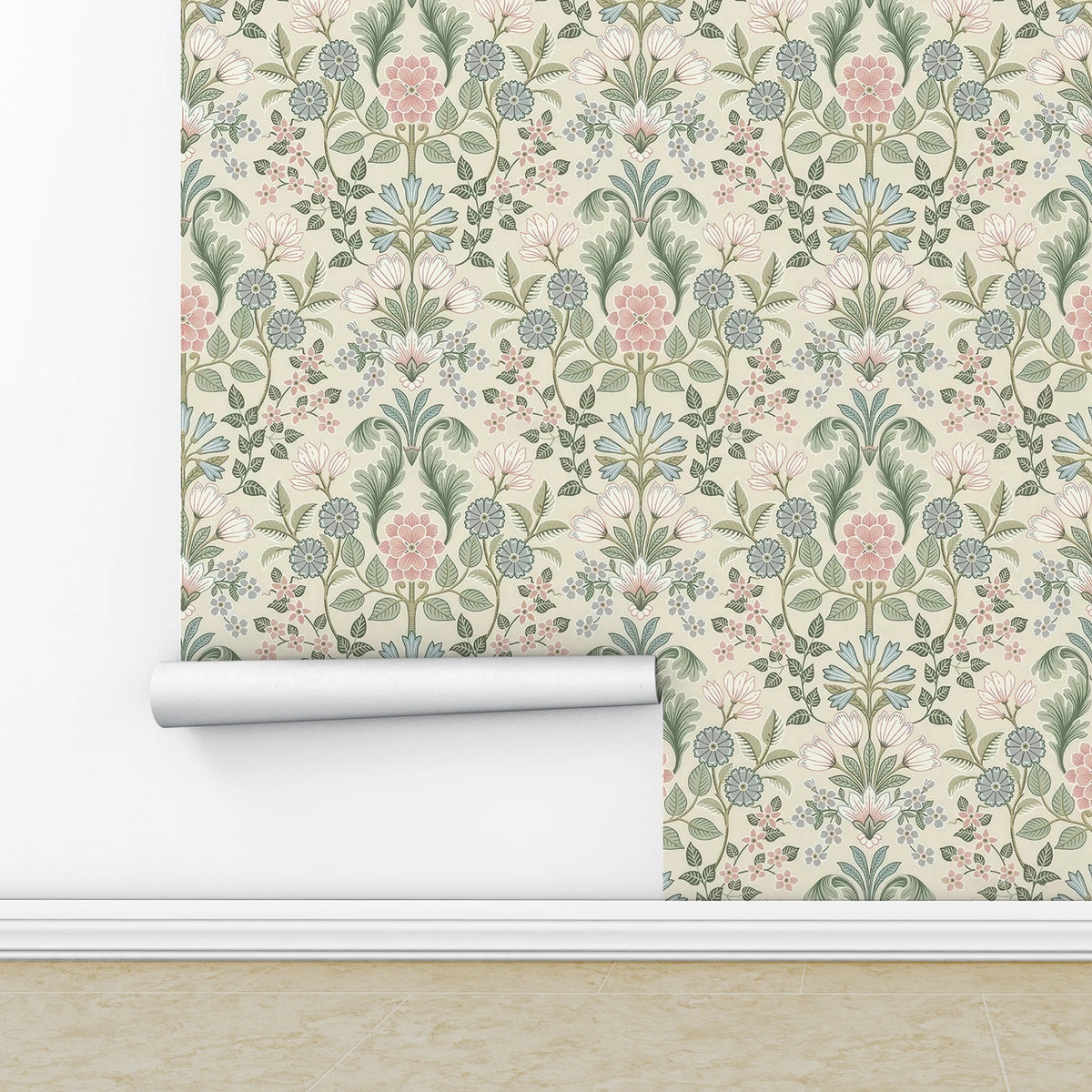 papier peint floral vintage autocollant résistant humidité écologique chambre maison