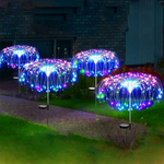 éclairage solaire extérieur 200 LED multicolore moderne étoile lumineuse piquet métallique jardin festif