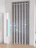 rideau chevron gris polyester moderne tringle isolation thermique soundproof chambre boutique