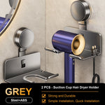 support mural porte sèche cheveux gris métallisé moderne brillant salle bain aluminium électroplaqué