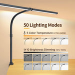 lampe led noir moderne flexible bras ajustable clip facile contrôle tactile