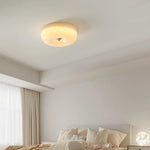 plafonnier moderne verre blanc beige acier inoxydable lumière led neutre chaude blanche
