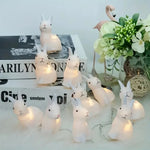 décoration intérieure figurines lapins lumineuses blancs visage mignon modernes 10 led autonomes