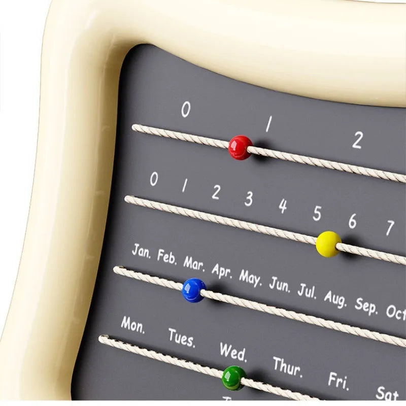 calendrier mural moderne colorées mois jours adhésif opaque plastique noir beige
