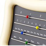 calendrier mural moderne colorées mois jours adhésif opaque plastique noir beige