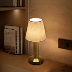 lampe table moderne or abat jour tissu rechargeable tactile chambre coucher led beigeclair