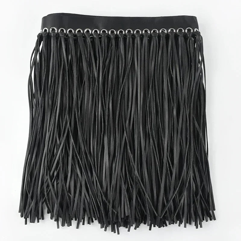 franges simili cuir noires blanches modernes vêtements textiles maison DIY decoration