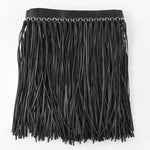 franges simili cuir noires blanches modernes vêtements textiles maison DIY decoration