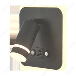 lampe murale moderne noire blanche dorée prise usb charge smartphone interrupteur éclairage chambre cuisine