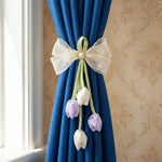 ruban fenêtre tulipes pendentifs blanc vert bleu violet rose décoratif semi transparent
