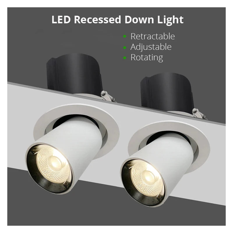 Spot LED réglable 10W 15W blanc noir moderne clips inclusion