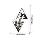 décoration murale métal paysage montagneux cascade forêt moderne minimaliste nature triangles imbriqués