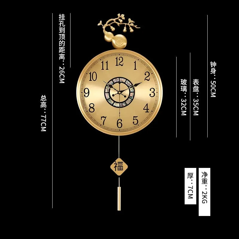 horloge murale moderne ornement floréal chambre salon chinois traditionnel aiguille métal