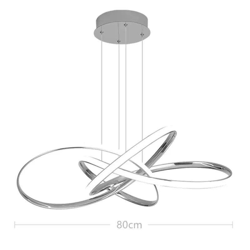 suspension lumineuse contemporaine or blanc géométrique minimaliste spirale chaînes suspendues