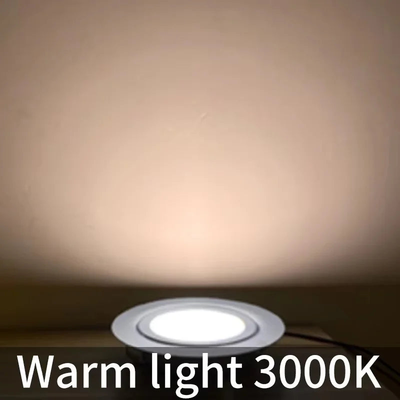 Spot LED encastrable argenté moderne 12V 3W IP65 salle bain vis câble