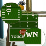 nappe lin terrain football américain imprimé touchdown vert blanc marron rouge