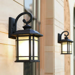 lampe murale extérieure noire classique rustique barreaux transparents hydrofuge mur vis fixations