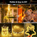 guirlande lumineuse solaire 20m 200led blanc chaud fil cuivre moderne certification ip65 ul rohs