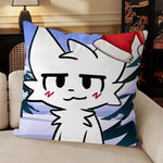 housse coussin carrée motif chat mignon décoratif salon chambre moderne coton blanc noir