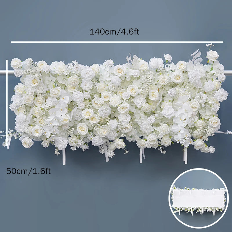 arche décorative mariage fleurs artificielles blanc rose clips chaînes extérieur classique événement anniversaire
