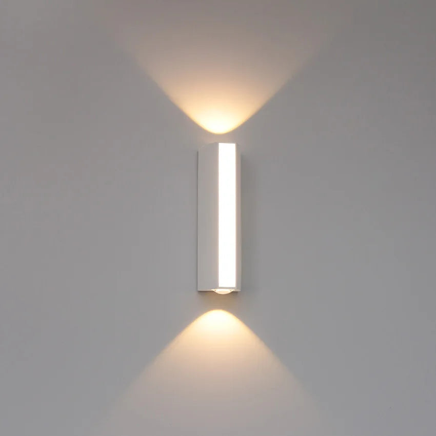 applique murale led moderne ip65 aluminium noir blanc vis fixée maison