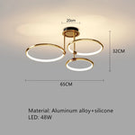 lampe suspendue or noir anneau circulaire moderne led télécommande chambre cuisine