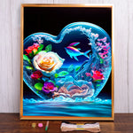 kit broderie point croix motifs floraux peinture artisanale toile coton multicolore moderne éléments cadre