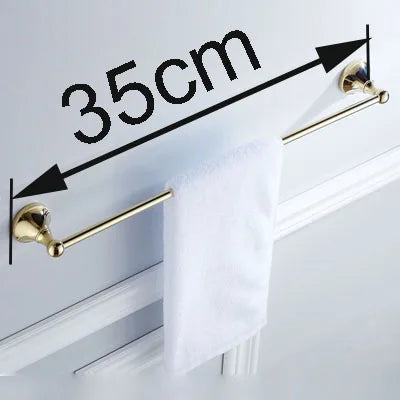 porte serviettes mural or chrome lisse brillant classique vis fixé serviette blanche