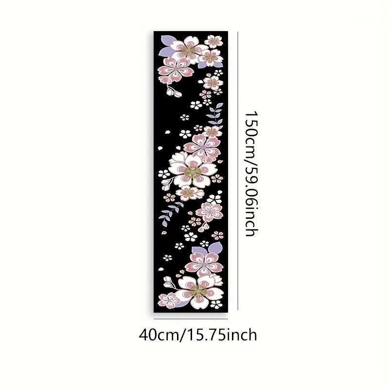 tableau mural moderne fleurs stylisées rose noir chambre salon decoration polyestère opaque