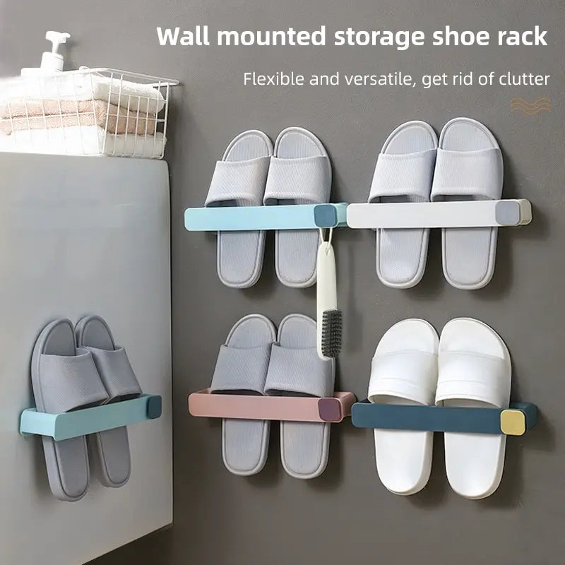 support mural adhésif sans perçage sabots moderne blanc gris clair minimaliste chambre bain
