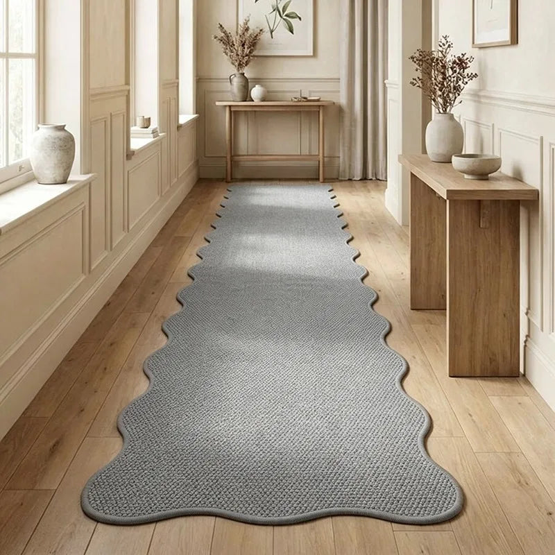 tapis moderne beige gris salon chambre prière extérieur antidérapant facile nettoyer texture tissée géométrique