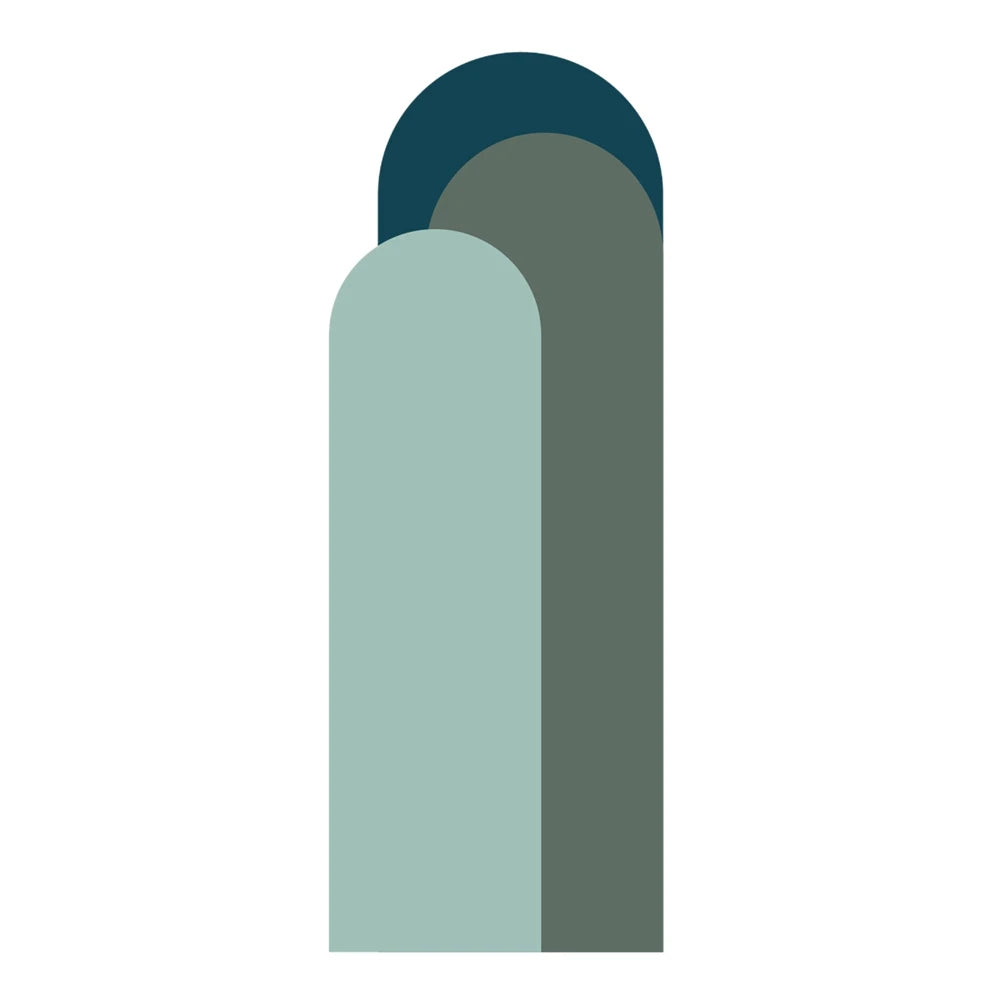 sticker mural moderne arche geometrique simple vert bleu beige orange rose marron gris minimaliste
