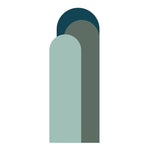 sticker mural moderne arche geometrique simple vert bleu beige orange rose marron gris minimaliste
