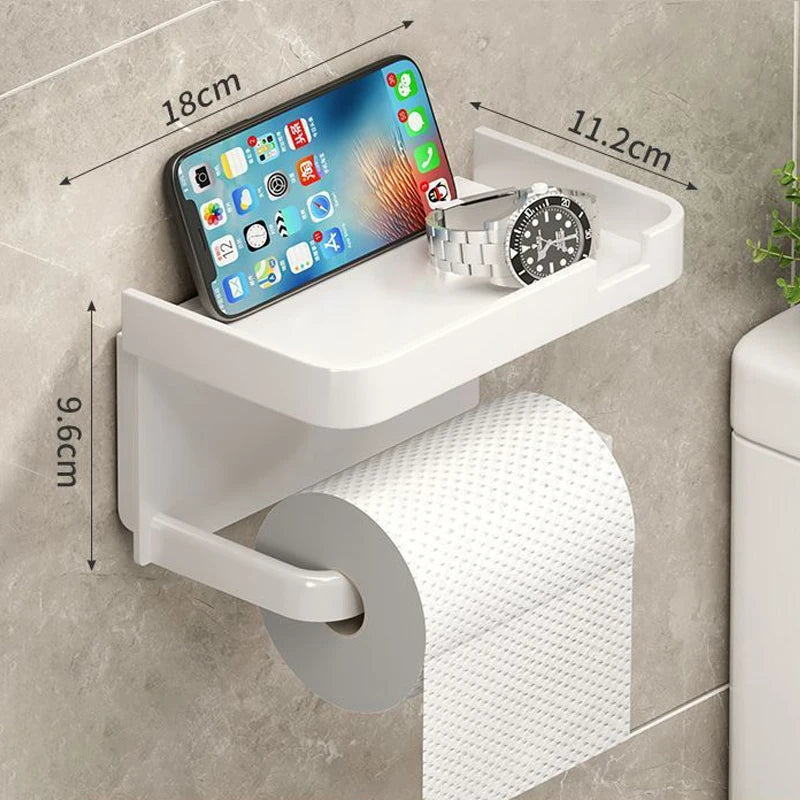 porte serviettes mural support téléphone montre parfum moderne vis gris métallisé mat respectueux environnement