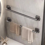 porte serviettes mural gris lisse adhésif moderne salle bain serviettes self contained