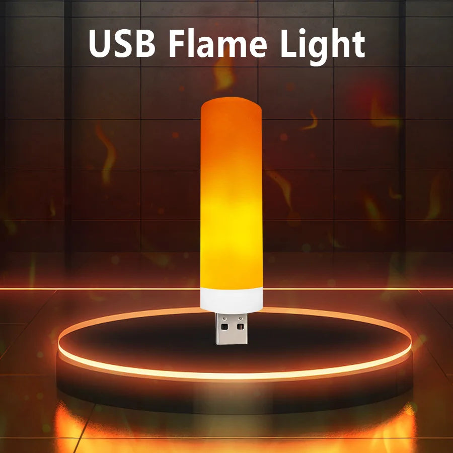 veilleuse led effet flamme usb decoration vacances ambiance chaleureuse imitation bougie orange jaune blanc