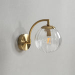 lampe murale moderne or métallique verre transparent strié cuisine chambre coucher salle manger