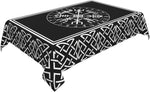 nappe réutilisable géométrique moderne noire blanche table fête