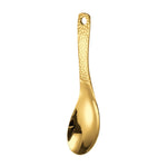cuillère soupe acier inoxydable argenté texture martelée moderne opacité émaille cuisine maison