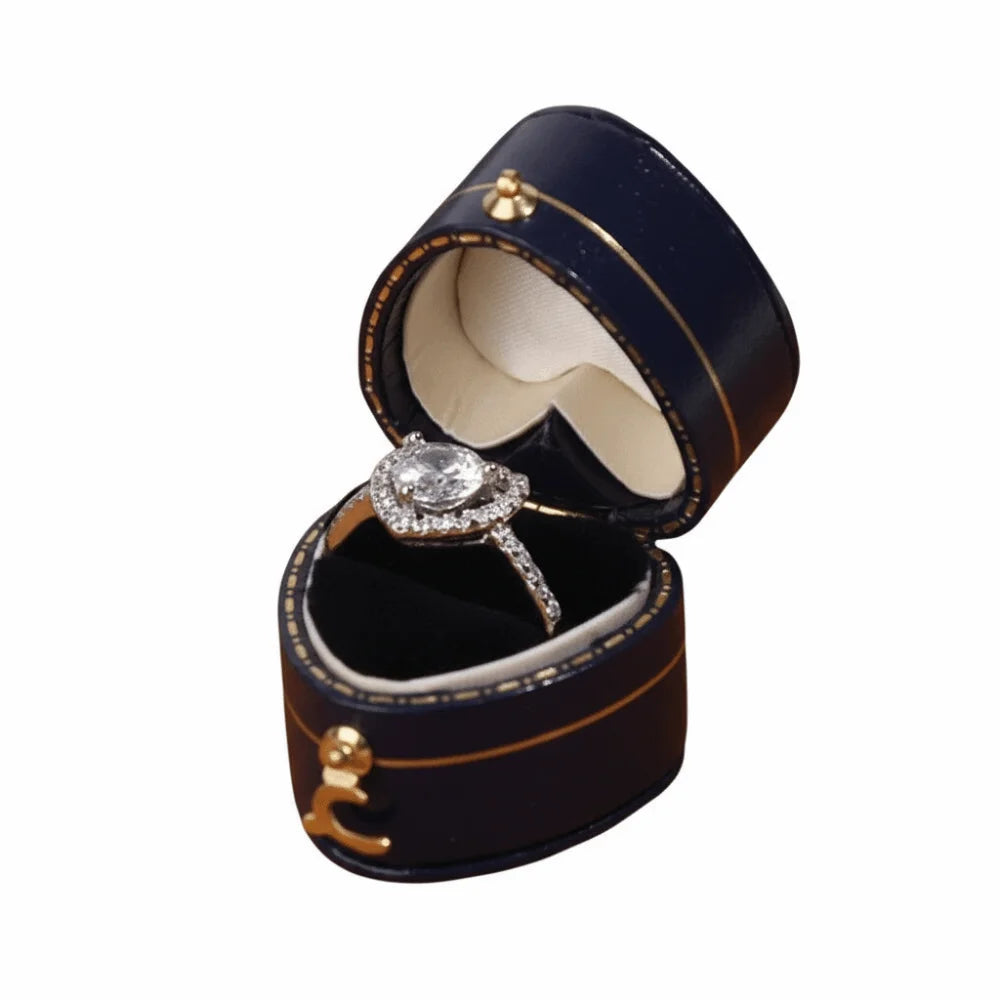 boîtes bijoux simili cuir classiques couleurs vert bordeaux rose anneaux mariage