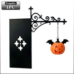 lampe table vintage sorcière citrouille halloween noir motif fleur rétro bibliothèque décoration