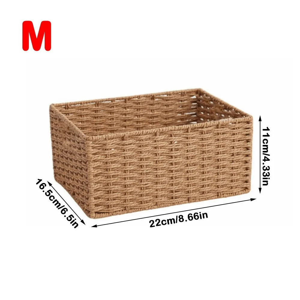 panier rangement tressé réutilisable rotin tailles rangement cosmétiques objets divers bohème minimaliste