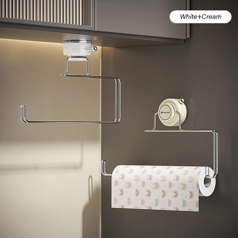 porte serviettes ventouse acier inoxydable transparent moderne crème noir géométrique cuisine rangement minimaliste
