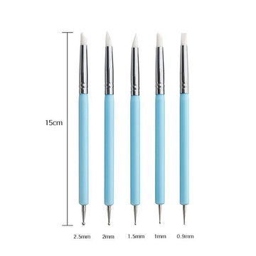 stylos pointe silicone bleu clair brun foncé pointes diverses modernes lisses opaques sculpteur nail
